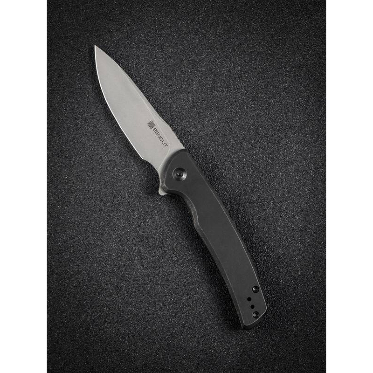 Складной нож Sencut Tynan Stonewash сталь SA10A, рукоять Blackwashed Steel 12