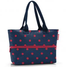 Шоппер женский Reisenthel Shopper E1 Mixed Dots Red RJ3075, сумка шоппер, с принтом, с карманом, мягкий