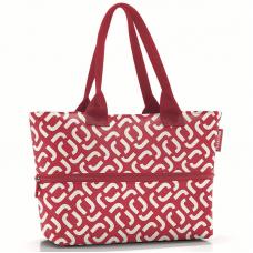 Шоппер женский Reisenthel Shopper E1 Signature Red RJ3070, сумка шоппер, с принтом, с карманом, мягкий