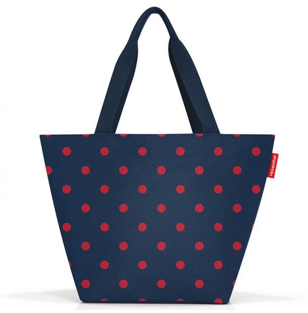 Сумка шоппер женская Reisenthel Shopper M Mixed Dots Red ZS3075, с принтом, большой, тканевый