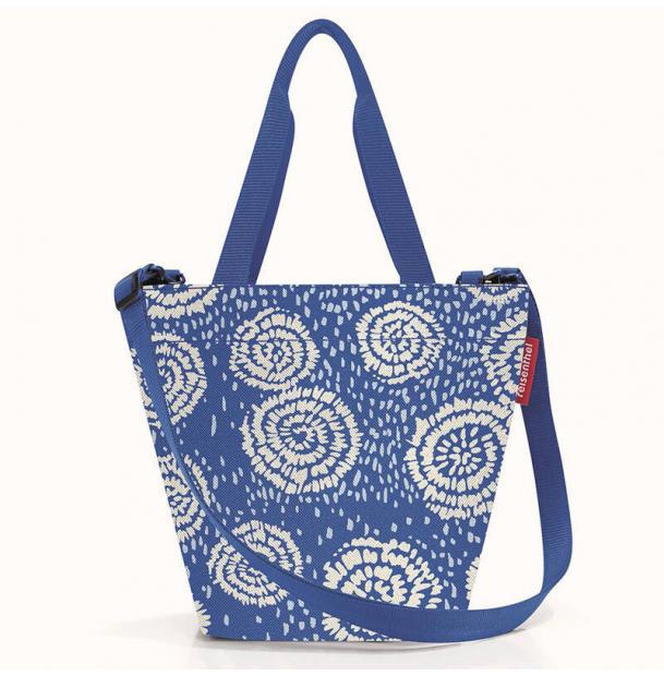 Сумка шоппер женская Reisenthel Shopper XS Batik Strong blue ZR4070, с принтом, маленький, тканевый