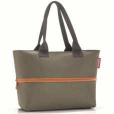 Шоппер женский Reisenthel Shopper E1 Olive Green RJ5043, сумка шоппер, с принтом, с карманом, мягкий