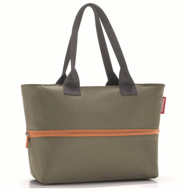 Шоппер женский Reisenthel Shopper E1 Olive Green RJ5043, сумка шоппер, с принтом, с карманом, мягкий