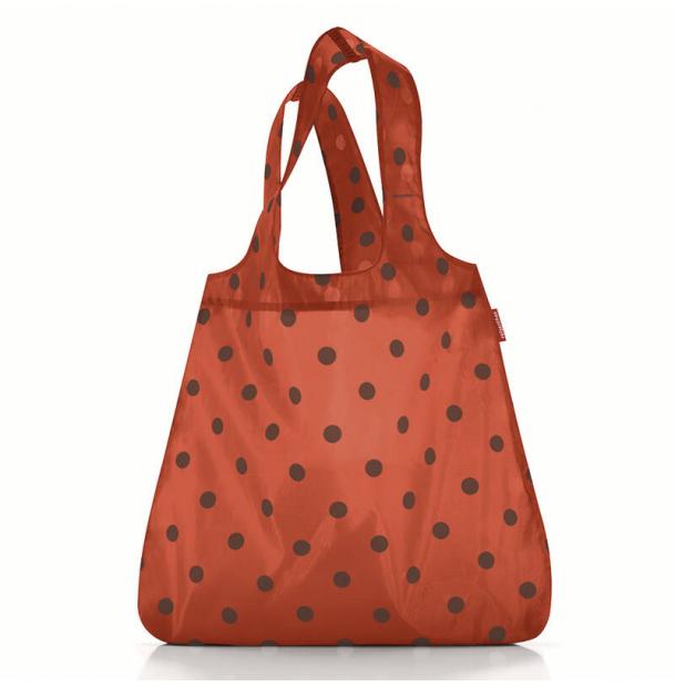 Сумка шоппер Reisenthel Mini Maxi Shopper Dots Red AT0027DR, тканевая, складная, оранжевая, женская, авоська