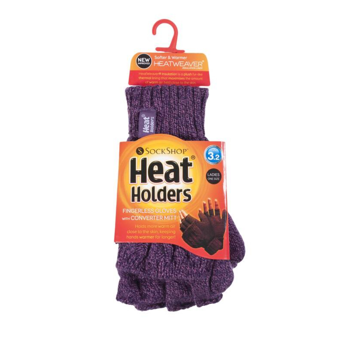 Термоперчатки-трансформеры женские Heat Holders CABLE purple BSGHH992PUR16 2