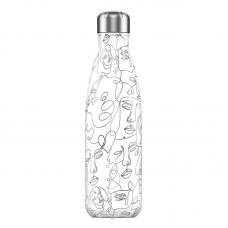 Термос Chilly's Bottles, Line Drawing, Faces, 500 мл
