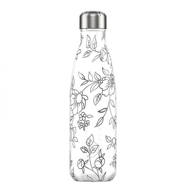 Термос Chilly's Bottles, Line Drawing, Flowers, 500 мл B500LDFLR