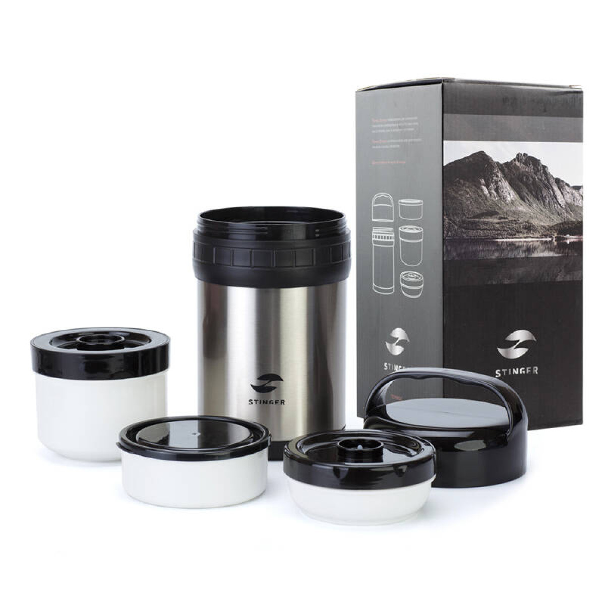 Термос для еды Stinger 1,5 л три контейнера HR-1500-1 3
