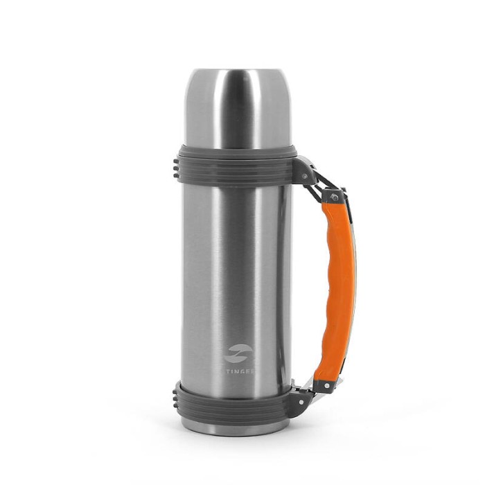 Термос Stinger 1 л широкий с ручкой серебристый HY-TP205-4