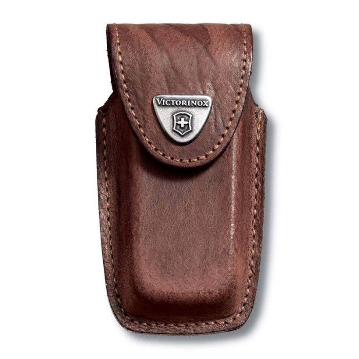 Чехол кожаный коричневый для Swiss Army Knives or EcoLine 91 мм, толщина ножа 5-8 уровней