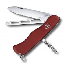 Нож Victorinox Cheese Knife, 111 мм, 6 функций, с фиксатором лезвия, красный