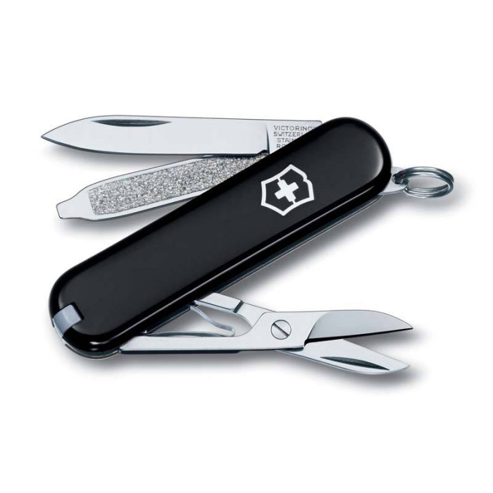 Нож-брелок Victorinox Classic, 58 мм, 7 функций, черный