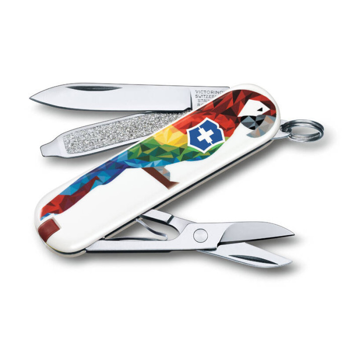 Нож-брелок Victorinox Classic LE 2017, 58 мм, 7 функций, "Guacamaya"