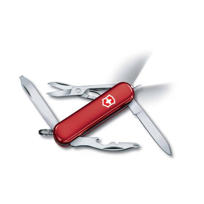 Нож-брелок Victorinox Classic Midnite Manager, 58 мм, 10 функций, красный