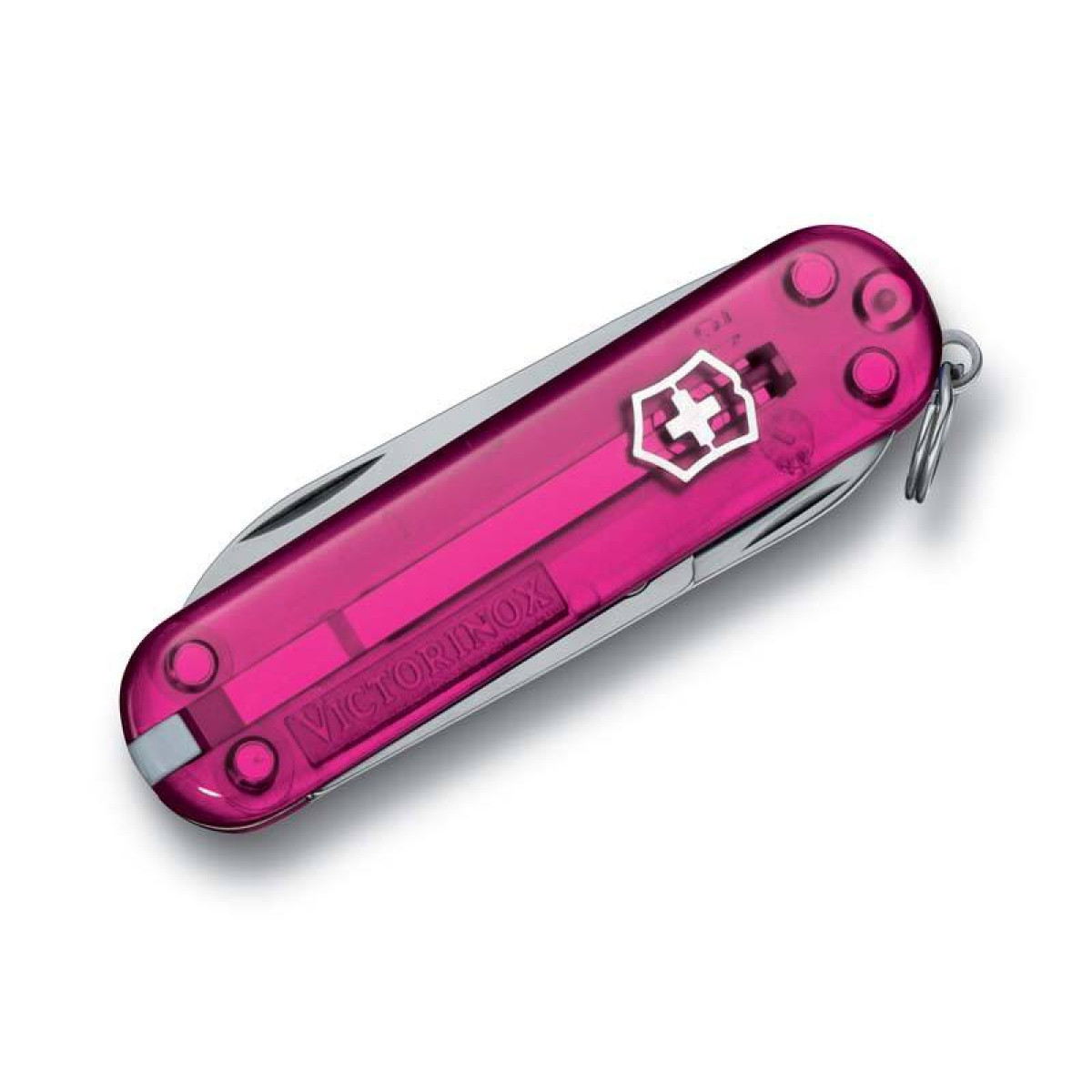 Нож-брелок Victorinox Classic, 58 мм, 7 функций, розовый полупрозрачный 4
