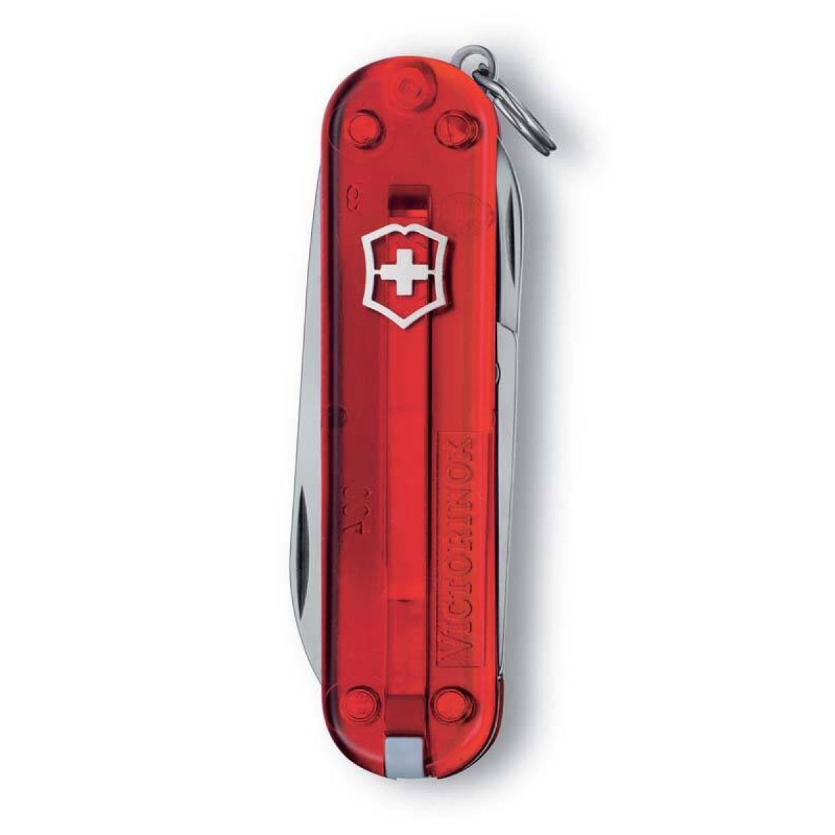 Нож-брелок Victorinox Classic, 58 мм, 7 функций, полупрозрачный красный 3