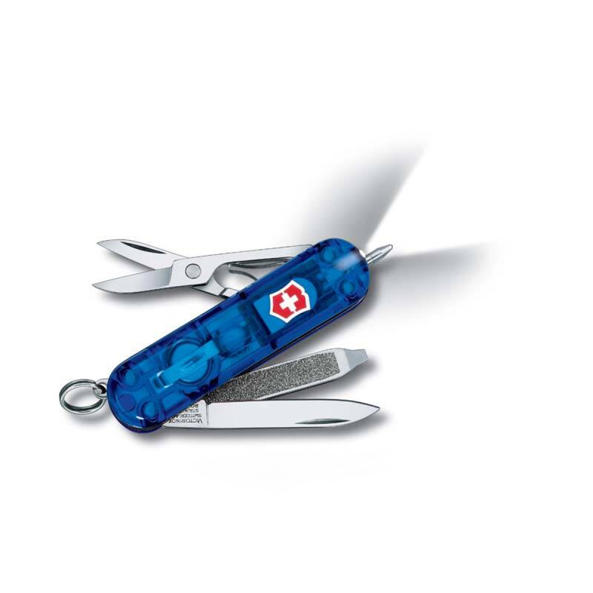 Нож-брелок Victorinox Classic Signature Lite, 58 мм, 7 функций, полупрозрачный синий 1