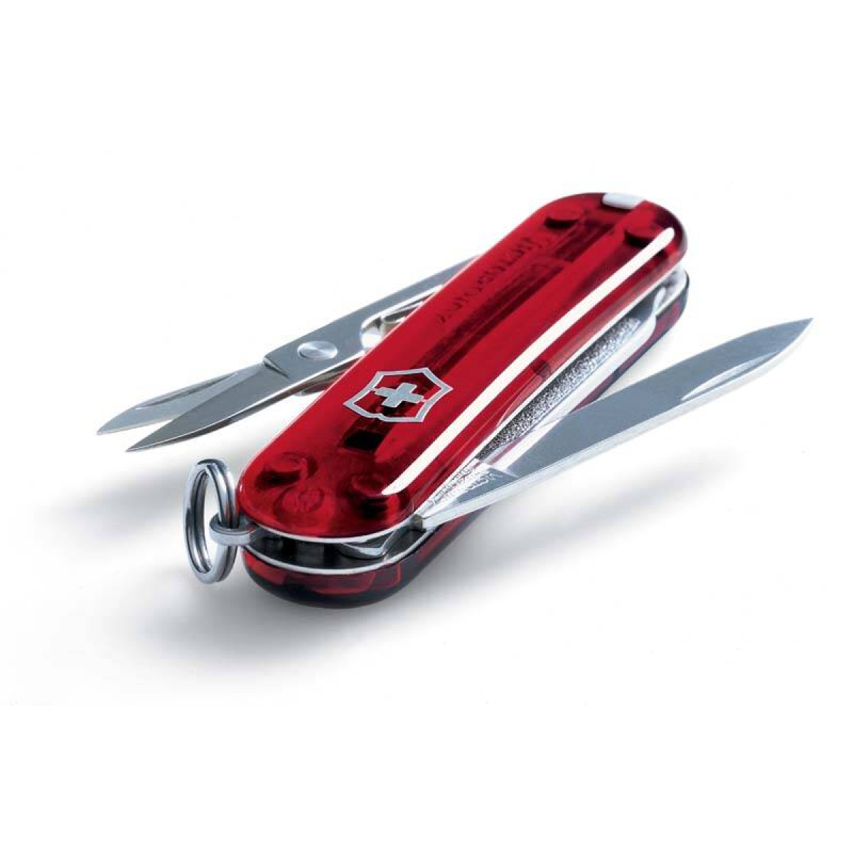 Нож-брелок Victorinox Classic Signature, 58 мм, 7 функций, полупрозрачный красный 4