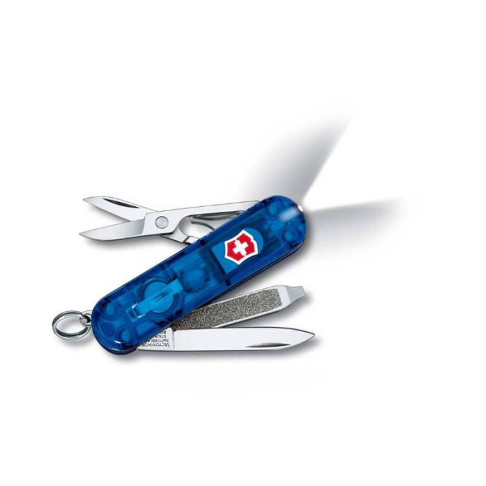 Нож-брелок Victorinox Classic SwissLite, 58 мм, 7 функций, полупрозрачный синий