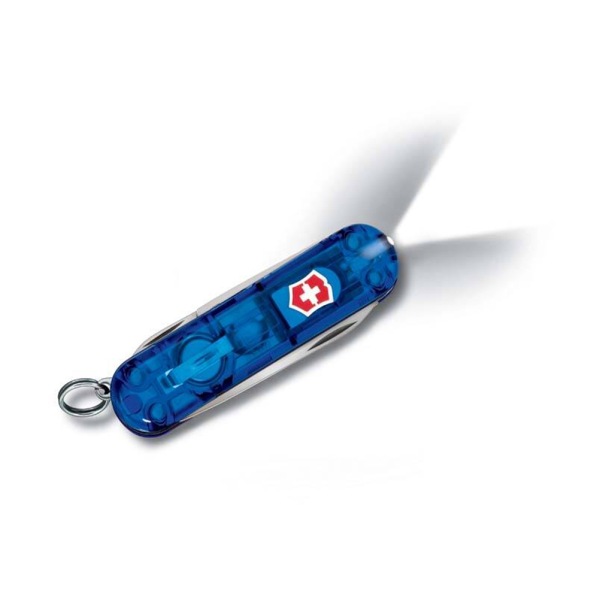 Нож-брелок Victorinox Classic SwissLite, 58 мм, 7 функций, полупрозрачный синий 3