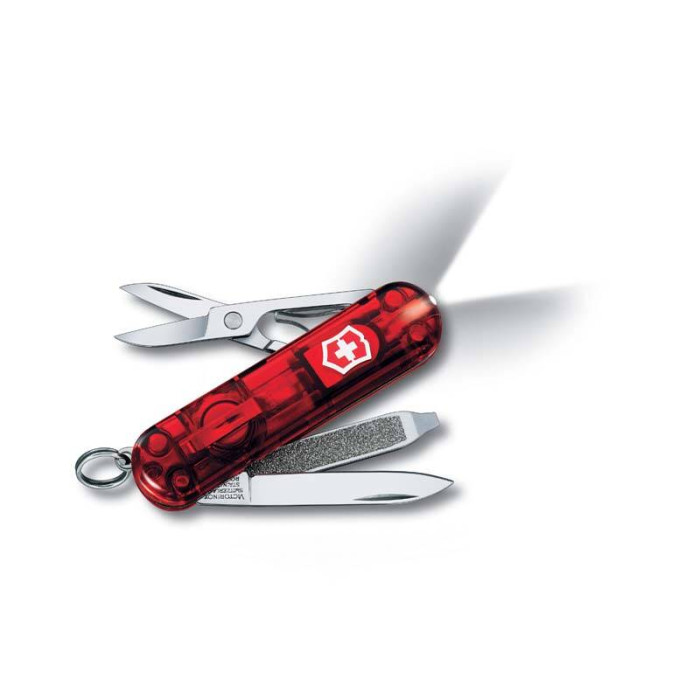 Нож-брелок Victorinox Classic SwissLite, 58 мм, 7 функций, полупрозрачный красный