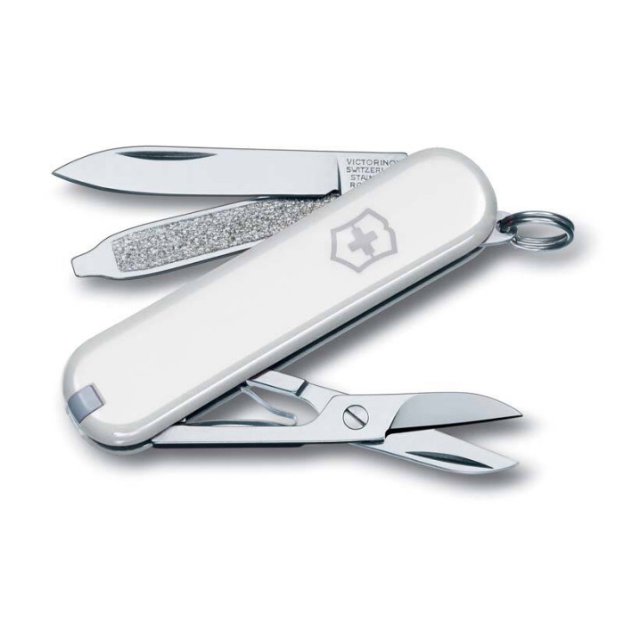 Нож-брелок Victorinox Classic, 58 мм, 7 функций, белый