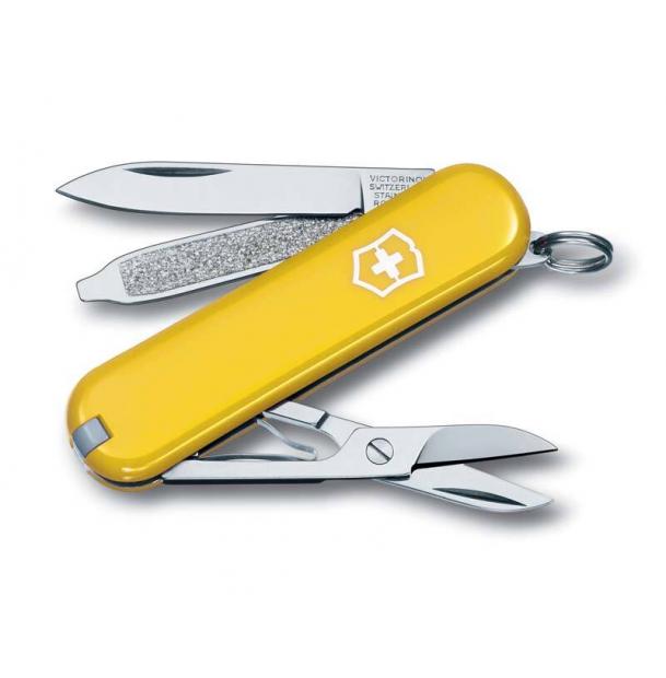 Нож-брелок Victorinox Classic, 58 мм, 7 функций, желтый 0.6223.8