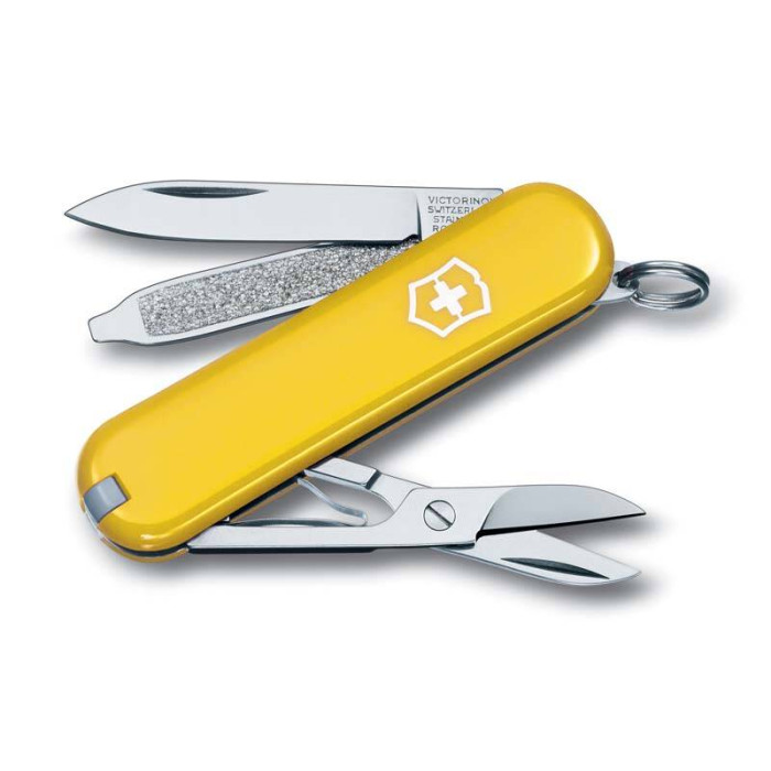 Нож-брелок Victorinox Classic, 58 мм, 7 функций, желтый
