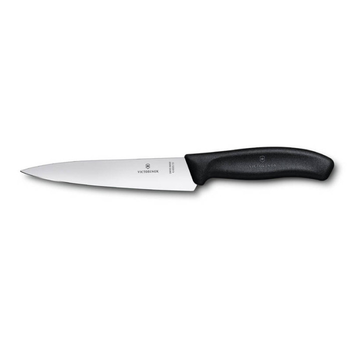 Нож Victorinox разделочный лезвие 15 см черный