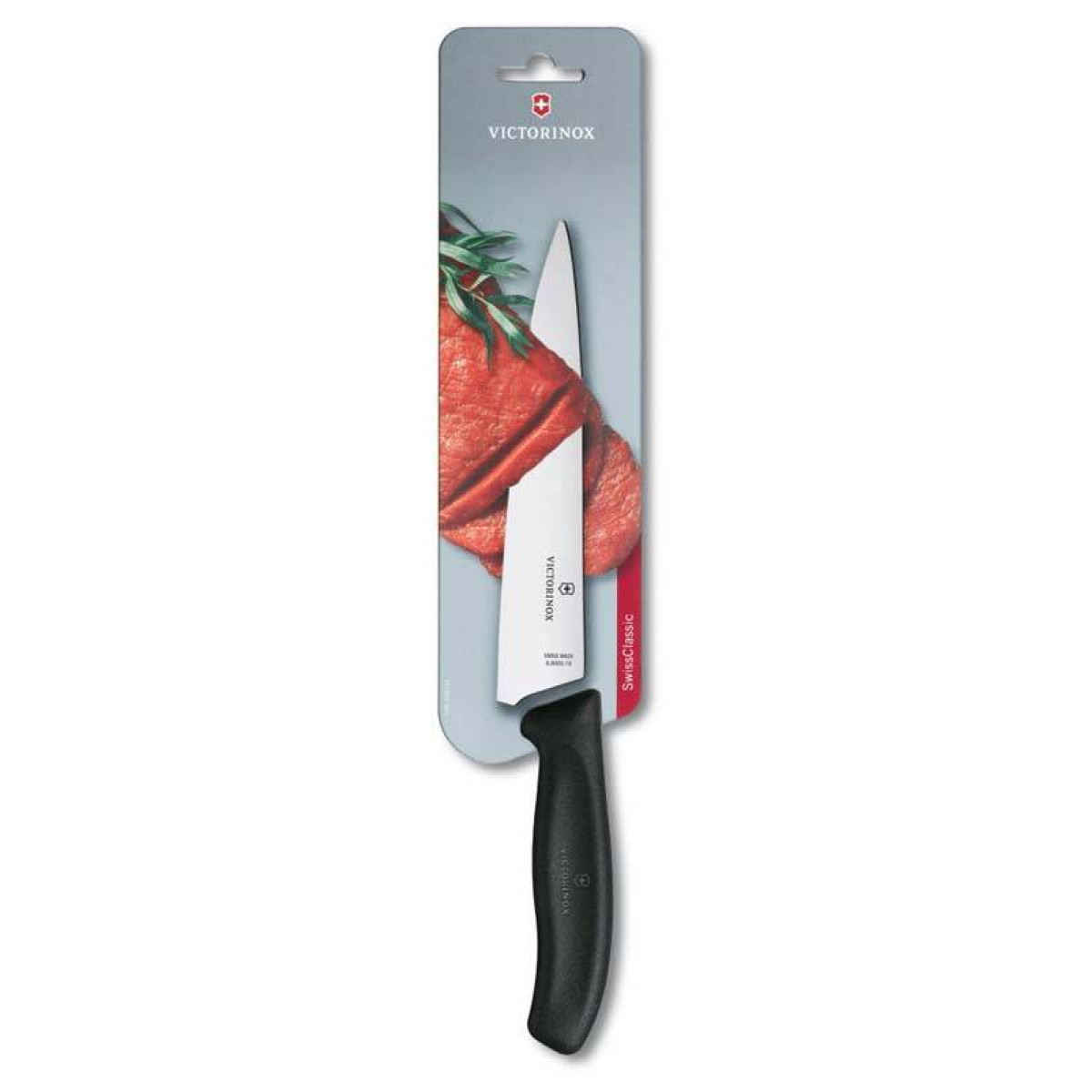 Нож Victorinox разделочный лезвие 19 см черный 1