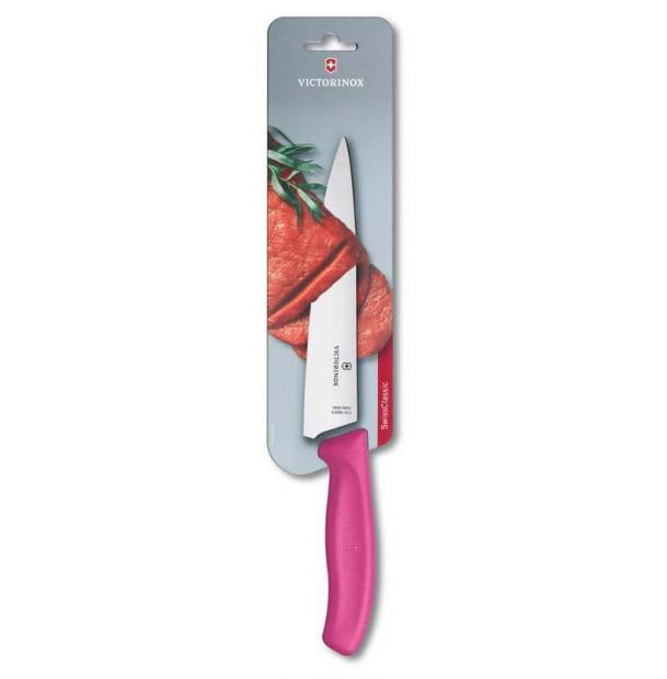 Нож Victorinox разделочный лезвие 19 см розовый  6.8006.19L5B