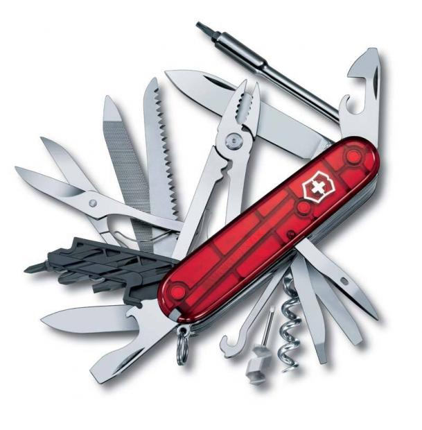 Нож Victorinox CyberTool, 91 мм, 41 функция, полупрозрачный красный 1.7775.T