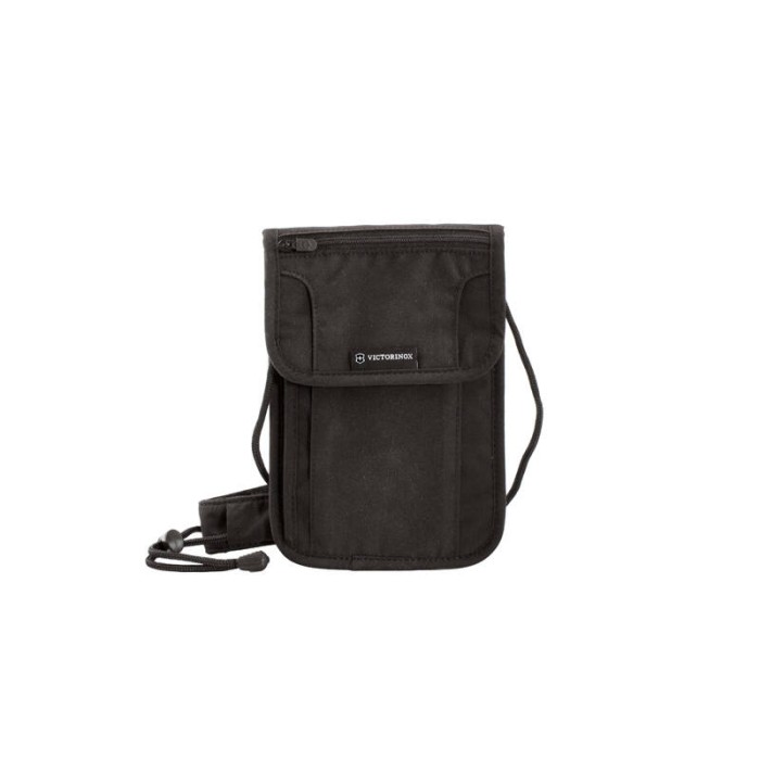 Кошелёк на шею Victorinox Deluxe с защитой от сканирования RFID, чёрный, 21x1x14 см