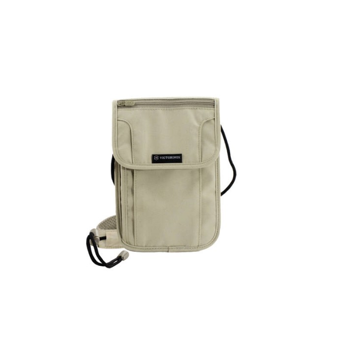 Кошелёк на шею Victorinox Deluxe с защитой от сканирования RFID, бежевый, 21x1x14 см