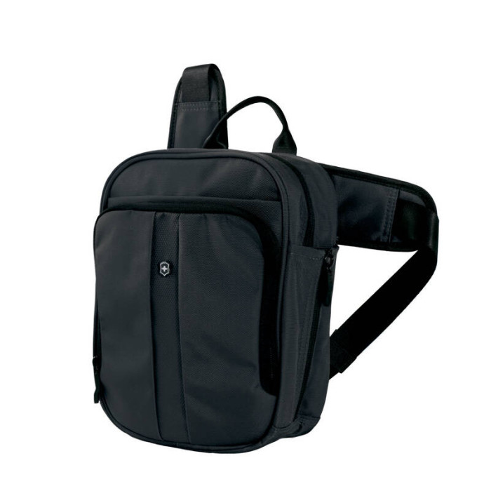 Сумка Victorinox Deluxe Travel Companion, с наплечными ремнями, черная, 21x10x27 см, 6л