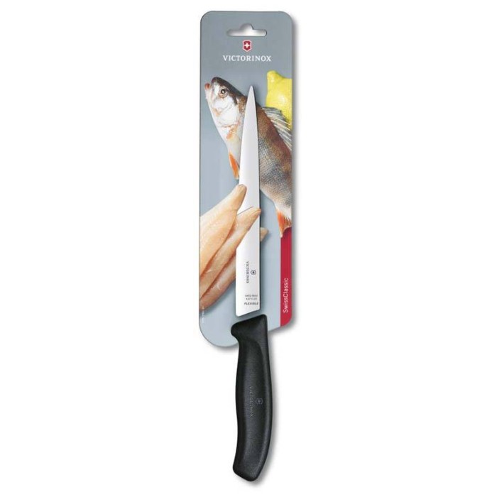 Нож Victorinox филейный лезвие 20 см гибкое черный