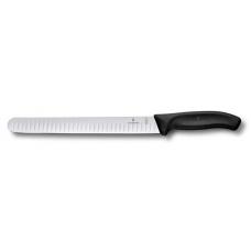 Нож Victorinox филейный, лезвие 25 см широкое рифленое черный