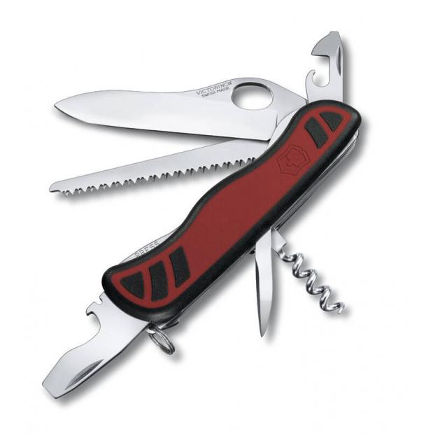 Нож Victorinox Forester, 111 мм, 10 функций, с фиксатором лезвия, красный с чёрным 0.8361.MC