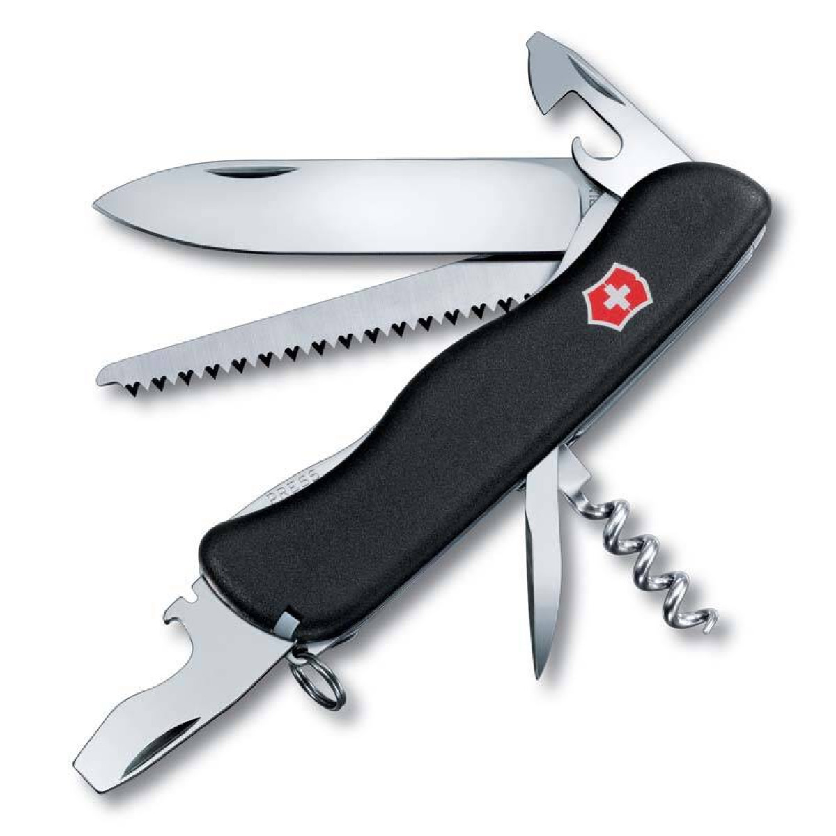 Нож Victorinox Forester, 111 мм, 12 функций, с фиксатором лезвия, черный 1