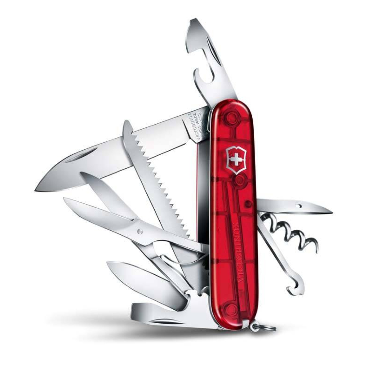 Нож Victorinox Huntsman, 91 мм, 15 функций, полупрозрачный красный 3