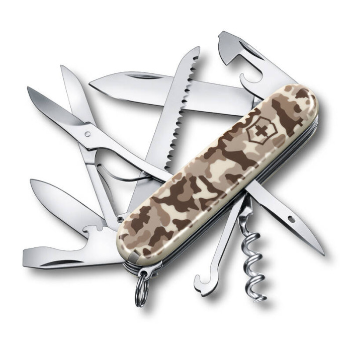 Нож Victorinox Huntsman, 91 мм, 15 функций, бежевый камуфляжный