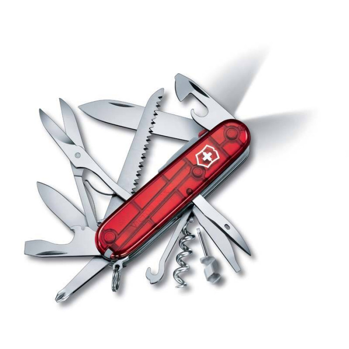 Нож Victorinox Huntsman Lite, 91 мм, 21 функция, полупрозрачный красный