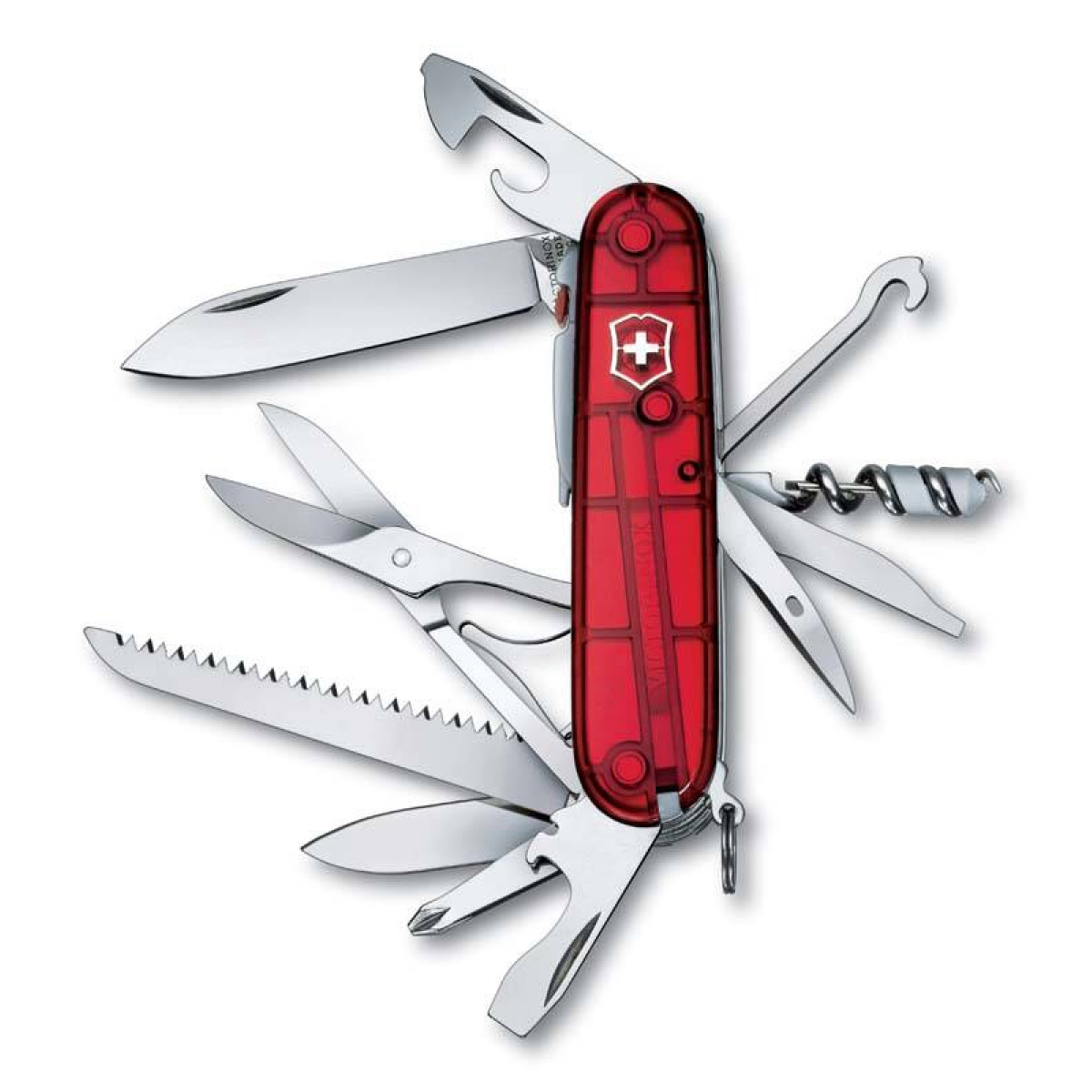 Нож Victorinox Huntsman Lite, 91 мм, 21 функция, полупрозрачный красный 4