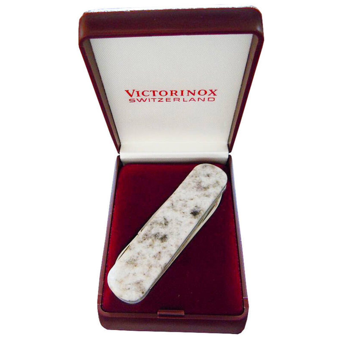 Нож-брелок Victorinox LE, 74 мм, 4 функции, рукоять из натурального камня, "Bethel White" (подарочна 3