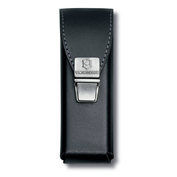 Чехол на ремень Victorinox для мультитулов SwissTool, на пружинной защёлке, кожаный, чёрный