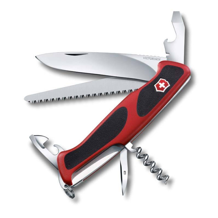 Нож Victorinox RangerGrip 55, 130 мм, 12 функций, красный