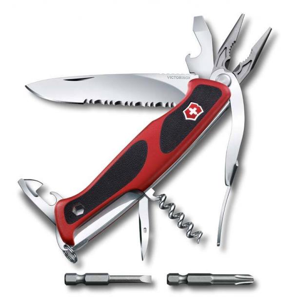 Нож Victorinox RangerGrip 174 Handyman, 130 мм, 17 функций, красный 0.9728.WC