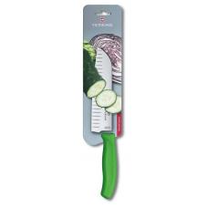 Нож Victorinox сантоку лезвие 17 см рифленое зеленый 