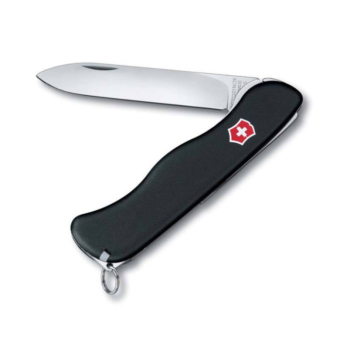 Нож Victorinox Sentinel, 111 мм, 4 функции, с фиксатором лезвия, черный