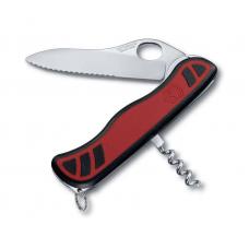 Нож Victorinox Sentinel One Hand, 111 мм, 3 функции, с фиксатором лезвия, красный